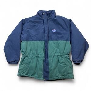 VTG 90s Four Seasons Color Block Jacket Mens Large Blue Green Insulated USA